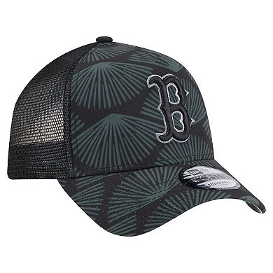 Men's New Era Black Boston Red Sox 9FORTY A-Frame Trucker Adjustable Hat