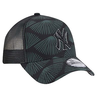 Men's New Era Black New York Yankees 9FORTY A-Frame Trucker Adjustable Hat