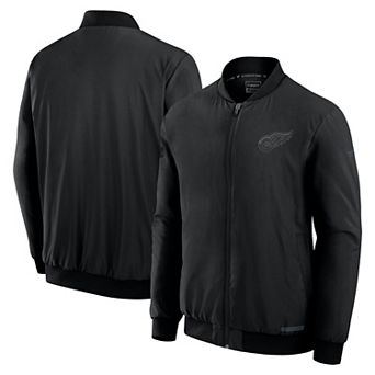 Men's Fanatics Black Detroit Red Wings Authentic Pro Road Full-Zip Bomber Jacket