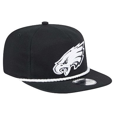Men's New Era Black Philadelphia Eagles B-Dub Golfer Snapback Hat