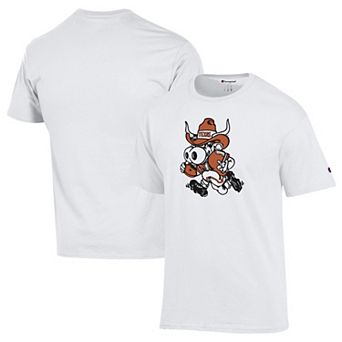 Men's Champion White Texas Longhorns Bevo T-Shirt