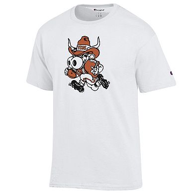 Men's Champion White Texas Longhorns Bevo T-Shirt