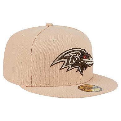 Men's New Era Tan Baltimore Ravens Candied Pecan 59FIFTY Fitted Hat