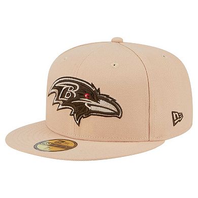 Men's New Era Tan Baltimore Ravens Candied Pecan 59FIFTY Fitted Hat