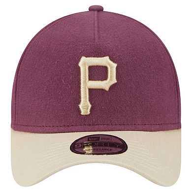 Men's New Era Maroon Pittsburgh Pirates Moleskin A-Frame 9FORTY Adjustable Hat