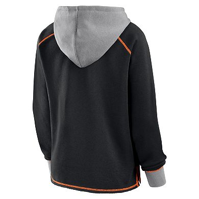 Women's Black Cincinnati Bengals Boom Fleece Pullover V-Neck Hoodie