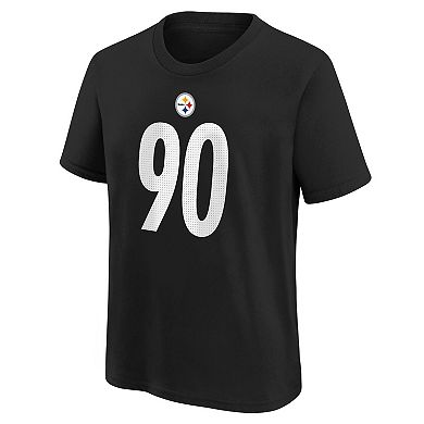 Youth Nike T.J. Watt Black Pittsburgh Steelers Player Name & Number T-Shirt