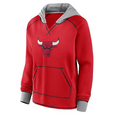Women's Red Chicago Bulls Boom Pullover Hoodie