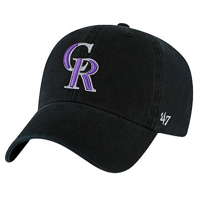 Youth '47 Black Colorado Rockies Clean Up Adjustable Hat