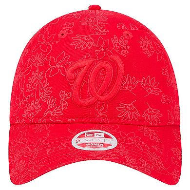 Women's New Era Red Washington Nationals Tonal Floral 9TWENTY Adjustable Hat