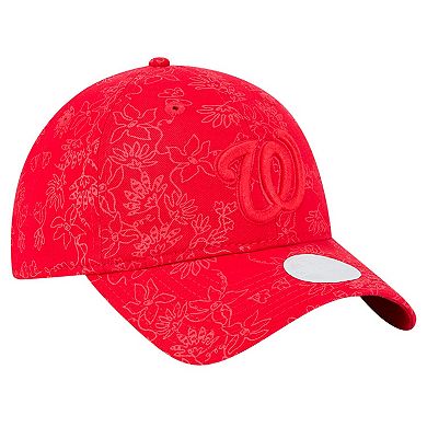 Women's New Era Red Washington Nationals Tonal Floral 9TWENTY Adjustable Hat
