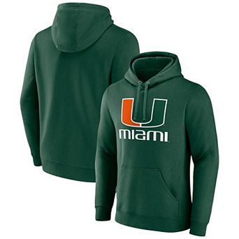 Men's Fanatics Green Miami Hurricanes Team Lockup Pullover Hoodie
