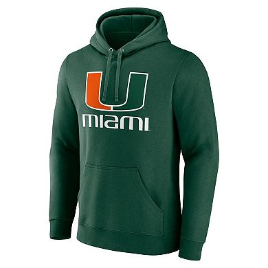 Men's Fanatics Green Miami Hurricanes Team Lockup Pullover Hoodie
