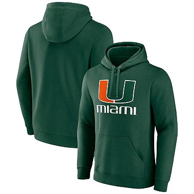 Men's Fanatics Green Miami Hurricanes Team Lockup Pullover Hoodie