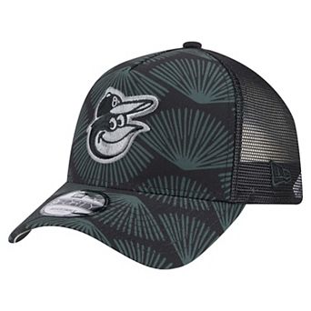 Men's New Era Black Baltimore Orioles 9FORTY A-Frame Trucker Adjustable Hat