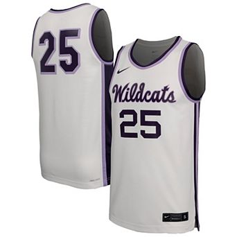 Men's Nike White Kansas State Wildcats #25 Retro Replica Basketball Jersey