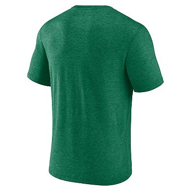 Men's Fanatics Heather Green New York Jets Official Retro Tri-Blend T-Shirt