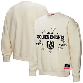Women's Mitchell & Ness Cream Vegas Golden Knights Logo 3.0 Pullover Sweatshirt