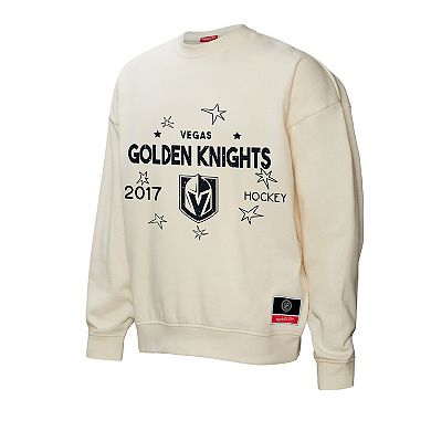 Women's Mitchell & Ness Cream Vegas Golden Knights Logo 3.0 Pullover Sweatshirt