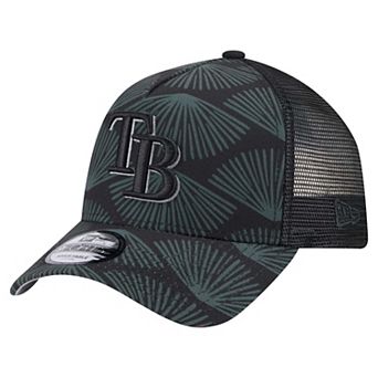 Men's New Era Black Tampa Bay Rays 9FORTY A-Frame Trucker Adjustable Hat