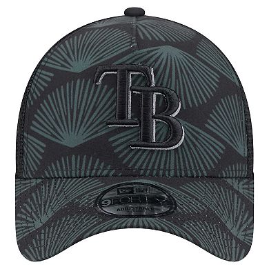 Men's New Era Black Tampa Bay Rays 9FORTY A-Frame Trucker Adjustable Hat