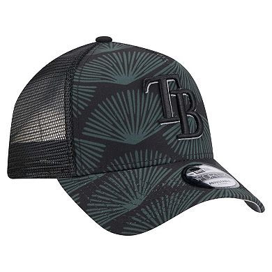 Men's New Era Black Tampa Bay Rays 9FORTY A-Frame Trucker Adjustable Hat