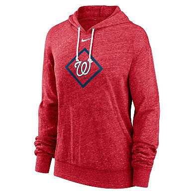 Women's Nike Red Washington Nationals Diamond Icon Gym Vintage Lightweight Hooded Top