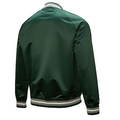 Men's Mitchell & Ness Green Michigan State Spartans Lightweight Current Logo Satin Full-Snap Jacket