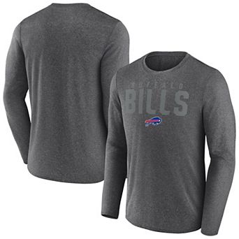 Men's Fanatics Heather Charcoal Buffalo Bills Blackout Lateral Long Sleeve T-Shirt
