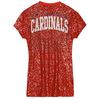 Girls Youth Red St. Louis Cardinals Sequin V-Neck Dress
