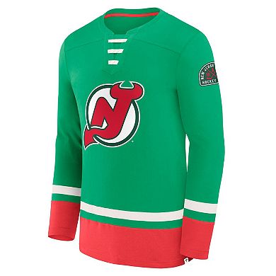 Men's Fanatics Green New Jersey Devils Vintage High Point Long Sleeve T-Shirt