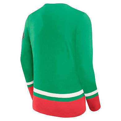Men's Fanatics Green New Jersey Devils Vintage High Point Long Sleeve T-Shirt