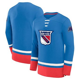 Men's Fanatics Blue New York Rangers Vintage High Point Long Sleeve T-Shirt