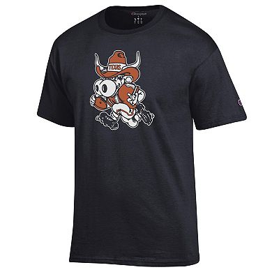 Men's Champion Black Texas Longhorns Bevo T-Shirt