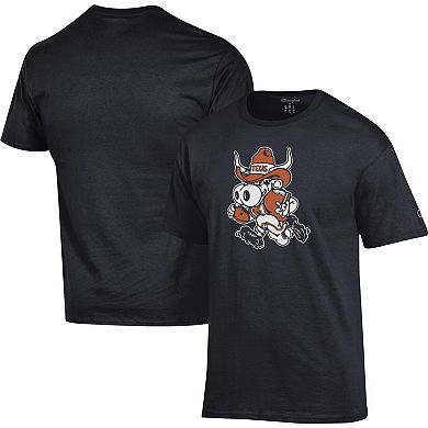 Men's Champion Black Texas Longhorns Bevo T-Shirt