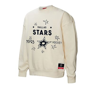 Women's Mitchell & Ness Cream Dallas Stars Logo 3.0 Pullover Sweatshirt