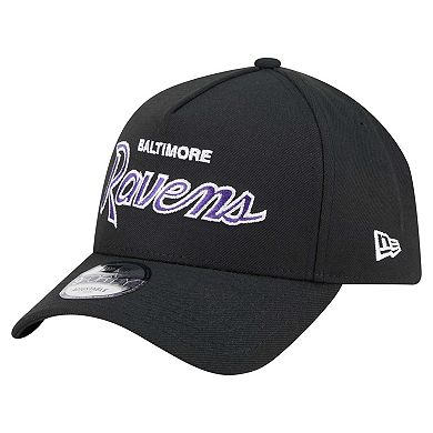 Men's New Era Black Baltimore Ravens Smith 9FORTY Adjustable hat