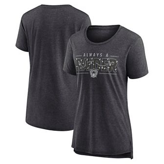 Women's Nike Charcoal Las Vegas Raiders Vintage Graphic Tri-Blend Scoop Neck T-Shirt