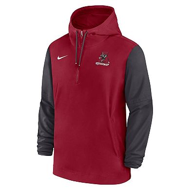 Men's Nike Crimson Alabama Crimson Tide 2024 Sideline Pregame Player Half-Zip Hoodie