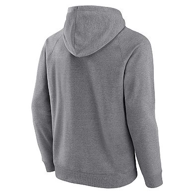 Men's Fanatics Heather Gray Oklahoma Sooners True Classics On Deck Raglan Fleece Pullover Hoodie