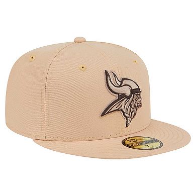 Men's New Era Tan Minnesota Vikings Candied Pecan 59FIFTY Fitted Hat