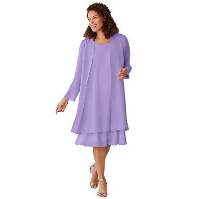 Woman Within Plus Size Petite 2-Piece Jacket Dress