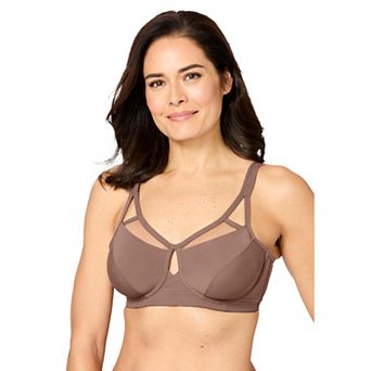 Comfort Choice Women's Plus Size Full Coverage Mesh Side Wire Bra