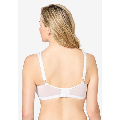 Comfort Choice Women's Plus Size The Embroidered Custom Fit Bra