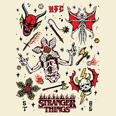 Netflix Stranger Things Demogorgon Doodles Tote Bag