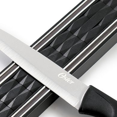 Bridgewall 7 Piece Magnetic Wall Mounted Stainless Steel Cutlery Set in Black with Knife Sharpener