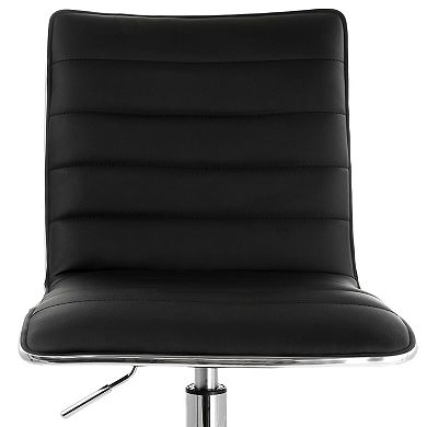 Elama Faux Leather Adjustable Rolling Office Chair in Black