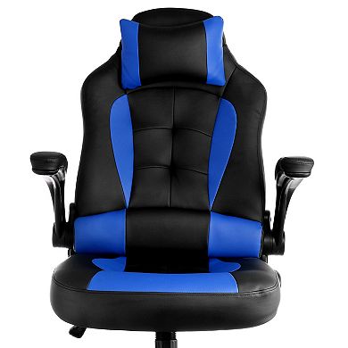 Elama High Back Adjustable Faux Leather Office Chair in Black