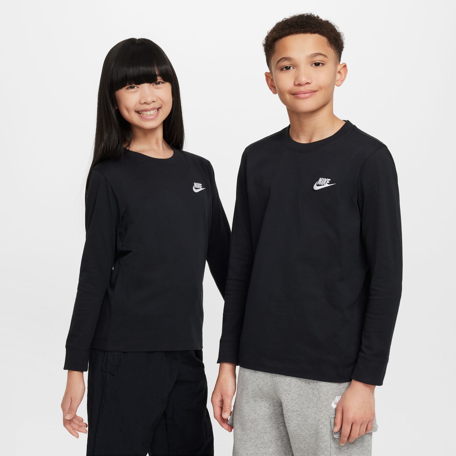 Детская футболка Nike Long Sleeve, цвет: Чёрный — фото 1