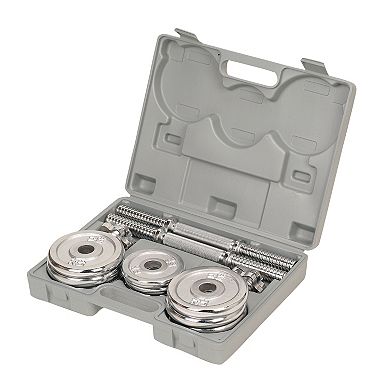 Sunny Health & Fitness 33 lb Chrome Dumbbell Set